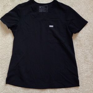 Figs Classic Black Scrub Top